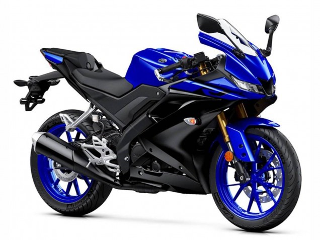Billige Yamaha YZF R15 Motorrad Verkleidung 2018-2024 - Blau Matt Schwarz