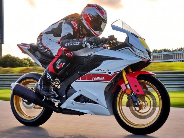 Billige Yamaha YZF R125 Motorrad Verkleidung 2019-2024 - Weiss Rot Gelb