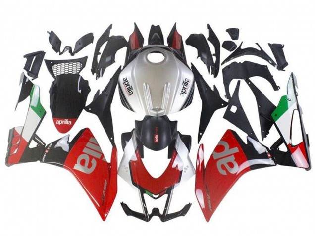 Billige Aprilia RSV4 1000 Motorrad Verkleidung 2009-2015 - Rot Silber Schwarz Grun