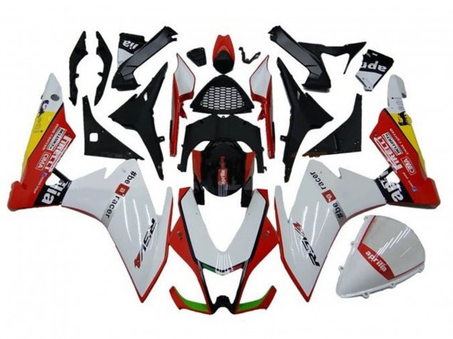 Billige Aprilia RSV4 1000 Motorrad Verkleidung 2009-2015 - Weiss Rot Schwarz Gelb