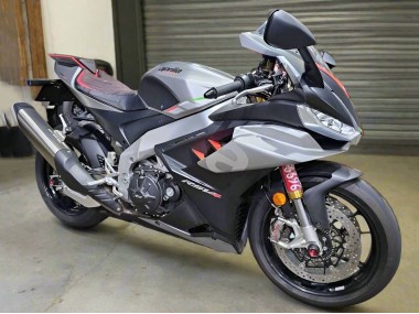 Billige Aprilia RSV4 1100 Motorrad Verkleidung 2021-2024 - Glanzendes Silber Matt Schwarz