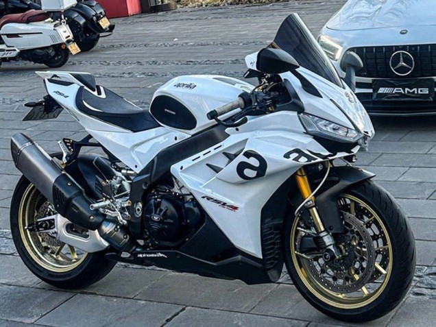 Billige Aprilia RSV4 1100 Motorrad Verkleidung 2021-2024 - Weiss Schwarz