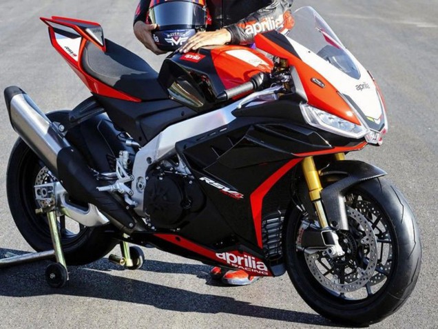 Billige Aprilia RSV4 1100 Motorrad Verkleidung 2021-2024 - Schwarz Rot Weiss