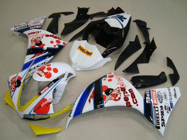 Billige Yamaha YZF R1 Motorrad Verkleidung 2009-2011 - Weiss Rot Gelb Schwarz Pepe Phone Dunkel Dog