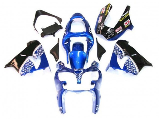 Billige Kawasaki ZX9R Motorrad Verkleidung 2002-2003 - Blau Weiss Schwarz