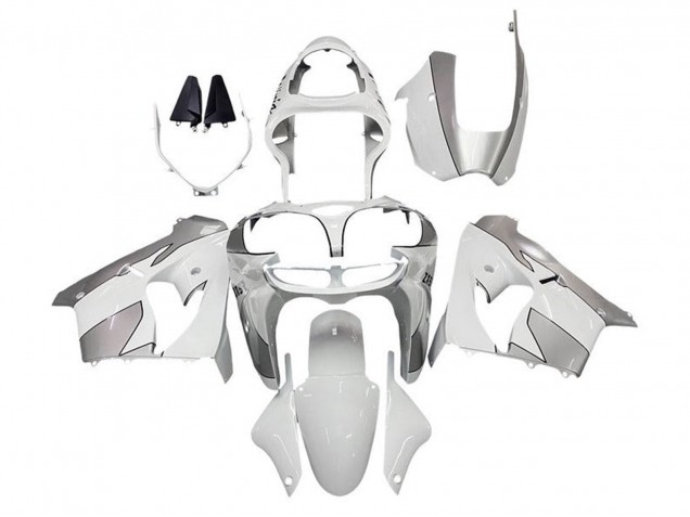 Billige Kawasaki ZX9R Motorrad Verkleidung 2002-2003 - Weiss Silber