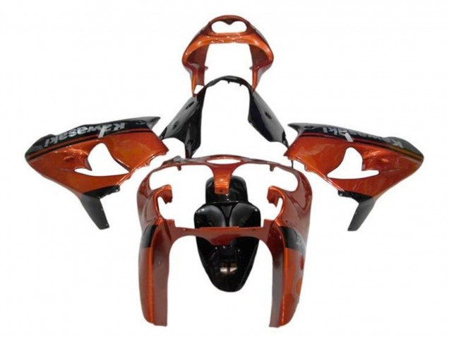 Billige Kawasaki ZX9R Motorrad Verkleidung 2002-2003 - Orange Schwarz