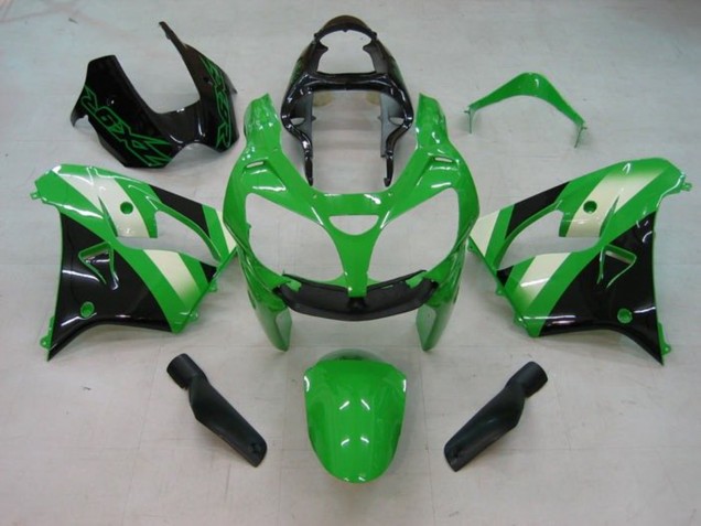 Billige Kawasaki ZX9R Motorrad Verkleidung 2002-2003 - Grun Weiss Schwarz