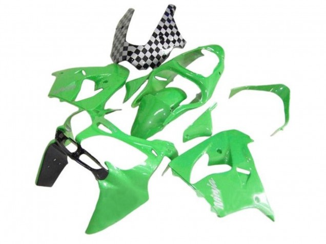 Billige Kawasaki ZX9R Motorrad Verkleidung 2002-2003 - Grun Schwarz CheckeRot