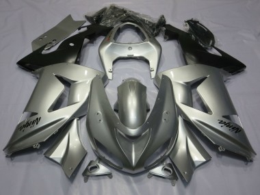 Billige Kawasaki ZX10R Motorrad Verkleidung 2006-2007 - Silber Matt Schwarz