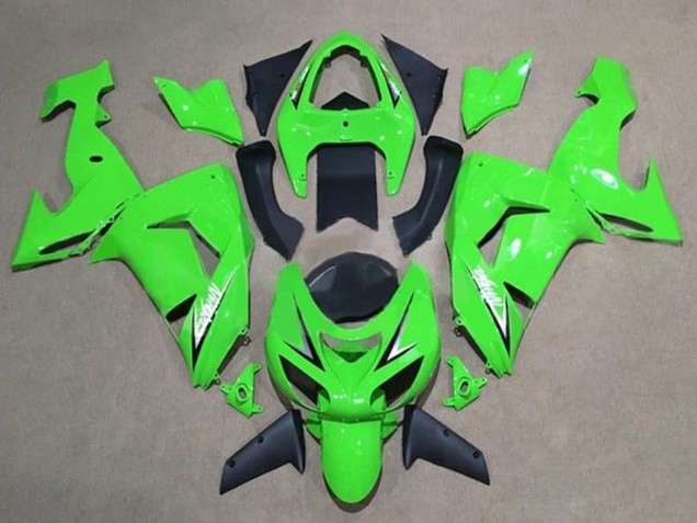 Billige Kawasaki ZX10R Motorrad Verkleidung 2006-2007 - Grun Weiss Schwarz