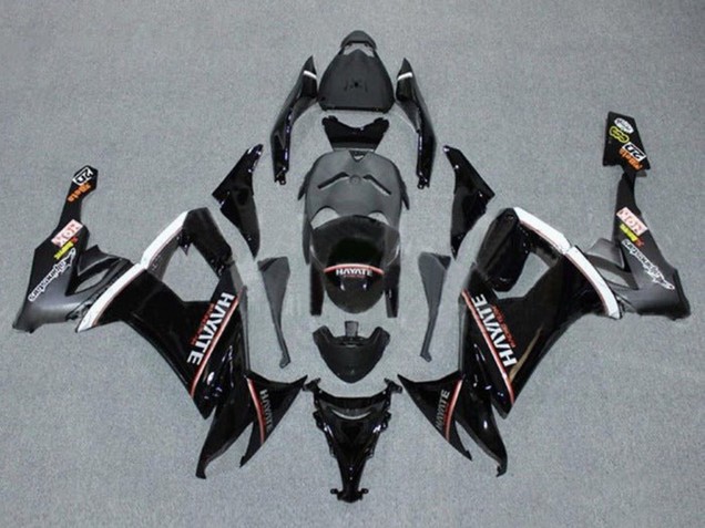 Billige Kawasaki ZX10R Motorrad Verkleidung 2008-2010 - Glanzendes Schwarz Rot Weiss Hayate