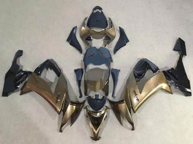 Billige Kawasaki ZX10R Motorrad Verkleidung 2008-2010 - Dunkel Gold Schwarz