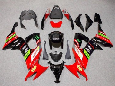 Billige Kawasaki ZX10R Motorrad Verkleidung 2008-2010 - Rot Grun Schwarz Gelb