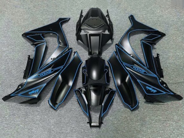 Billige Kawasaki ZX10R Motorrad Verkleidung 2011-2015 - Matt Schwarz Blau