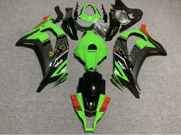 Billige Kawasaki ZX10R Motorrad Verkleidung 2011-2015 - Grun Schwarz Rot Bienenwabe