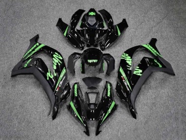 Billige Kawasaki ZX10R Motorrad Verkleidung 2016-2020 - Glanzendes Schwarz Grun