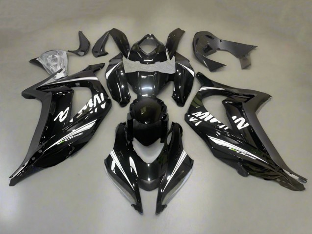 Billige Kawasaki ZX10R Motorrad Verkleidung 2016-2020 - Glanzendes Schwarz Weiss Streifen
