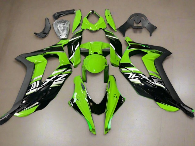 Billige Kawasaki ZX10R Motorrad Verkleidung 2016-2020 - Grun Glanzendes Schwarz
