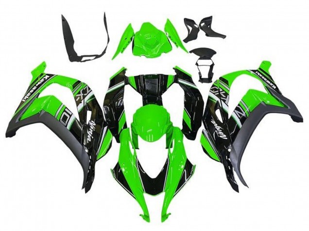 Billige Kawasaki ZX10R Motorrad Verkleidung 2016-2020 - Grun Schwarz Grau