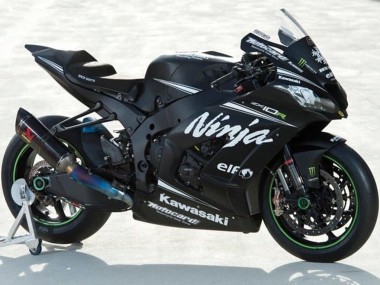 Billige Kawasaki ZX10R Motorrad Verkleidung 2016-2020 - Matt Schwarz Weiss Elf Ninja