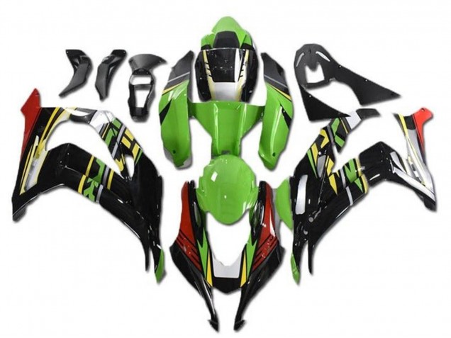 Billige Kawasaki ZX10R Motorrad Verkleidung 2016-2020 - Grun Rot Gelb Schwarz