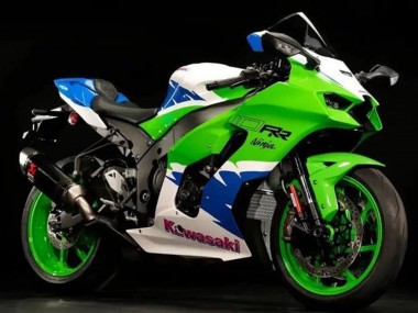 Billige Kawasaki ZX10R Motorrad Verkleidung 2021-2025 - Grun Weiss Blau Rot