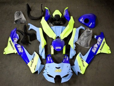 Billige Kawasaki ZX10R Motorrad Verkleidung 2021-2025 - Blau Gelb GYTR 46