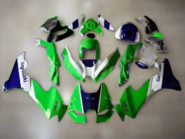 Billige Kawasaki ZX10R Motorrad Verkleidung 2021-2025 - Grun Weiss Blau