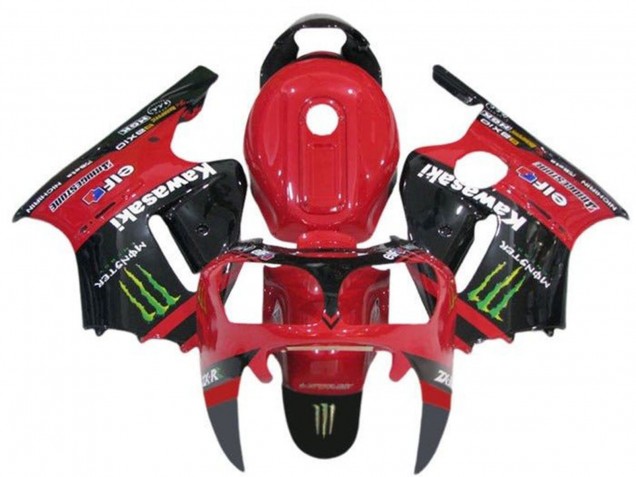 Billige Kawasaki ZX12R Motorrad Verkleidung 2000-2001 - Rot Schwarz Grun Monster