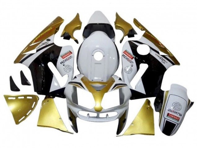Billige Kawasaki ZX12R Motorrad Verkleidung 2000-2001 - Weiss Gold Schwarz