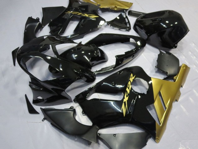 Billige Kawasaki ZX12R Motorrad Verkleidung 2002-2006 - Glanzendes Schwarz Gold
