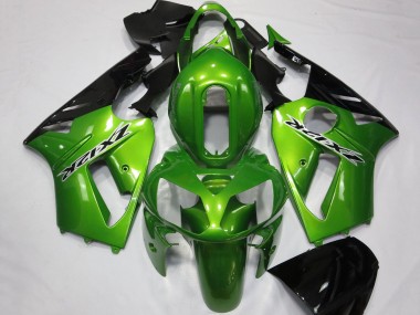 Billige Kawasaki ZX12R Motorrad Verkleidung 2002-2006 - Grun Glanzendes Schwarz