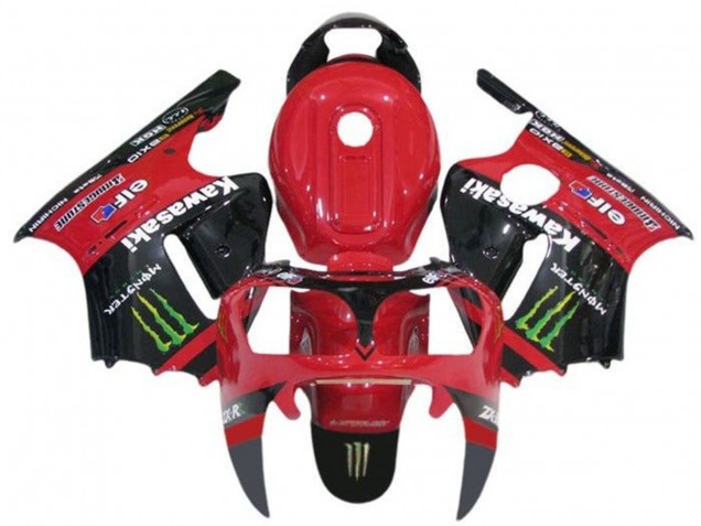 Billige Kawasaki ZX12R Motorrad Verkleidung 2002-2006 - Rot Schwarz Grun Elf Monster