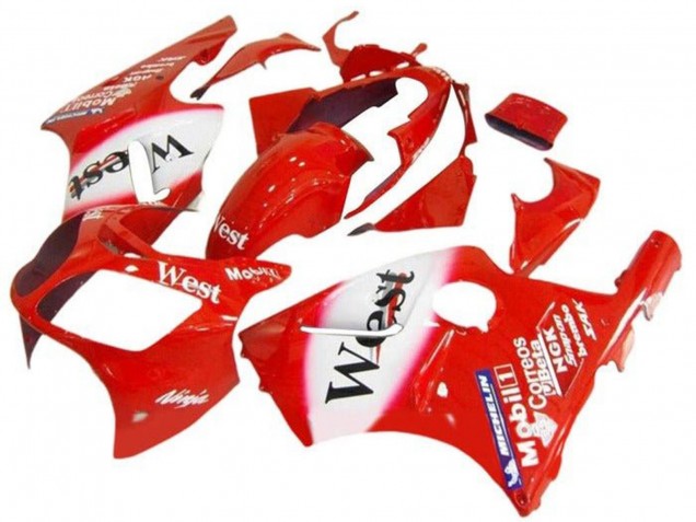 Billige Kawasaki ZX12R Motorrad Verkleidung 2002-2006 - Rot Weiss West