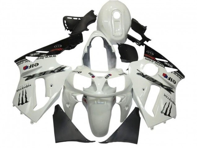 Billige Kawasaki ZX12R Motorrad Verkleidung 2002-2006 - Perl Weiss Schwarz Elf Monster