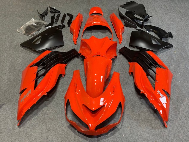 Billige Kawasaki ZX14R ZZR1400 Motorrad Verkleidung 2006-2011 - Rot Matt Schwarz