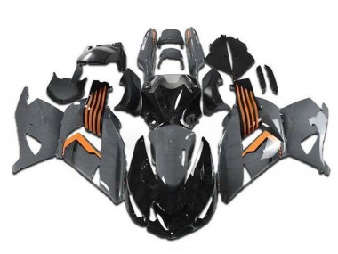 Billige Kawasaki ZX14R ZZR1400 Motorrad Verkleidung 2006-2011 - Grau Orange Schwarz