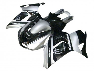 Billige Kawasaki ZX14R ZZR1400 Motorrad Verkleidung 2006-2011 - Silber Schwarz Monster