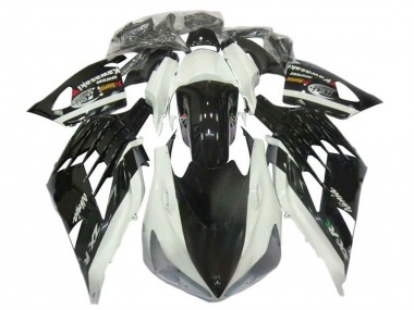 Billige Kawasaki ZX14R ZZR1400 Motorrad Verkleidung 2012-2024 - Weiss Schwarz