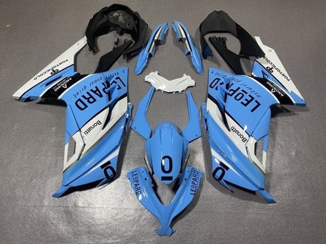 Billige Kawasaki EX300 Motorrad Verkleidung 2013-2024 - Weiss Blau Schwarz Leopard