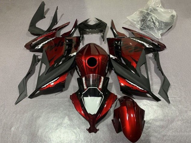 Billige Kawasaki EX300 Motorrad Verkleidung 2013-2024 - Rot Schwarz Weiss