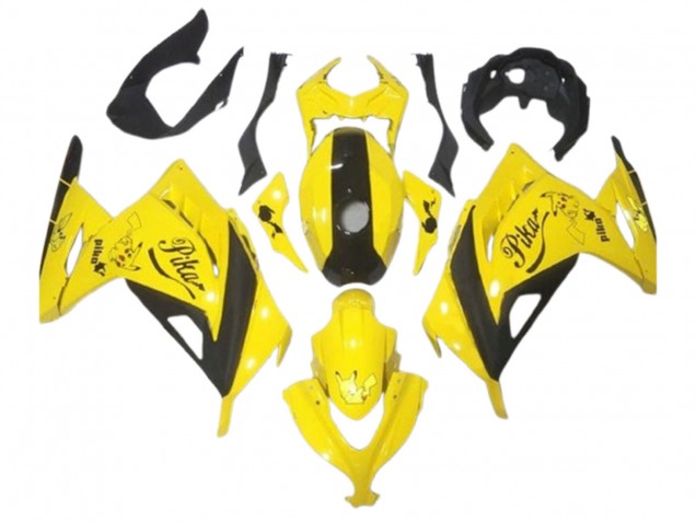 Billige Kawasaki EX300 Motorrad Verkleidung 2013-2024 - Gelb Schwarz Pikachu