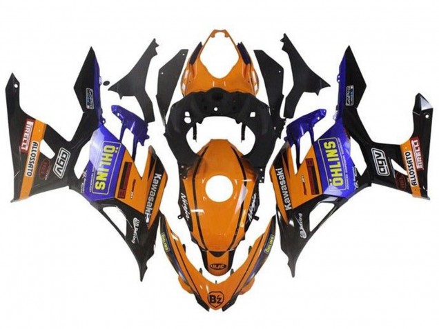 Billige Kawasaki Ninja 400 Motorrad Verkleidung 2018-2024 - Orange Schwarz Blau Gelb OHLINS
