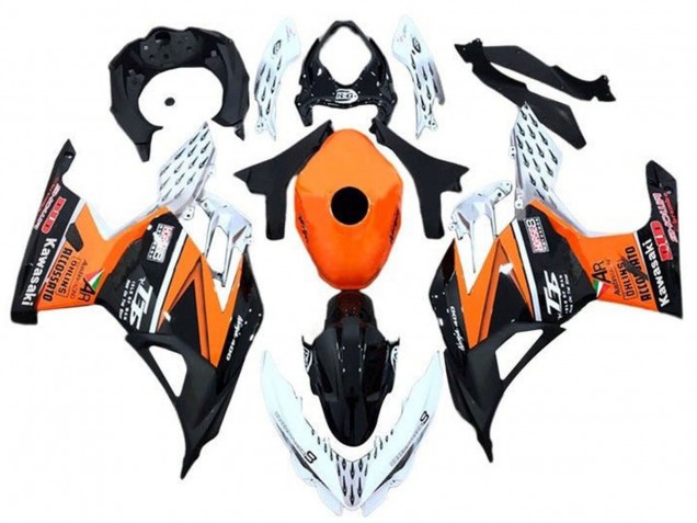 Billige Kawasaki Ninja 400 Motorrad Verkleidung 2018-2024 - Orange Weiss Schwarz
