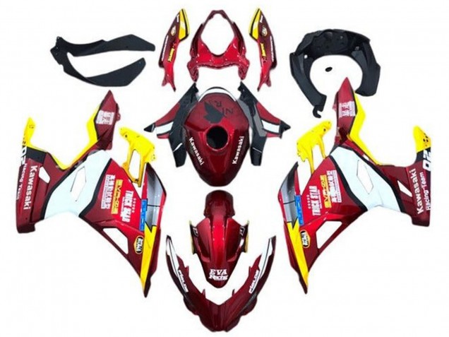 Billige Kawasaki Ninja 400 Motorrad Verkleidung 2018-2024 - Rot Gelb Weiss Blau EVA Rennen