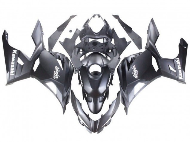 Billige Kawasaki Ninja 400 Motorrad Verkleidung 2018-2024 - Matt Schwarz Weiss Aufkleber