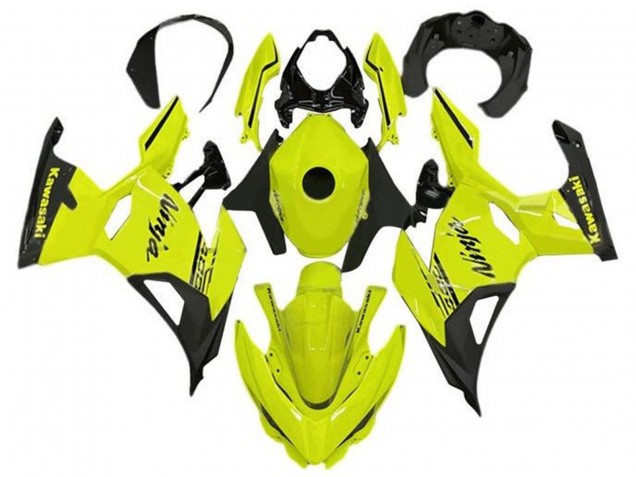 Billige Kawasaki Ninja 400 Motorrad Verkleidung 2018-2024 - Neon Gelb Schwarz