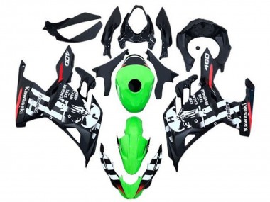 Billige Kawasaki Ninja 400 Motorrad Verkleidung 2018-2024 - Grun Schwarz Weiss Rot Schadel