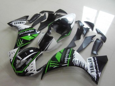 Billige Yamaha YZF R1 Motorrad Verkleidung 2012-2014 - Weiss Schwarz Grun Monster